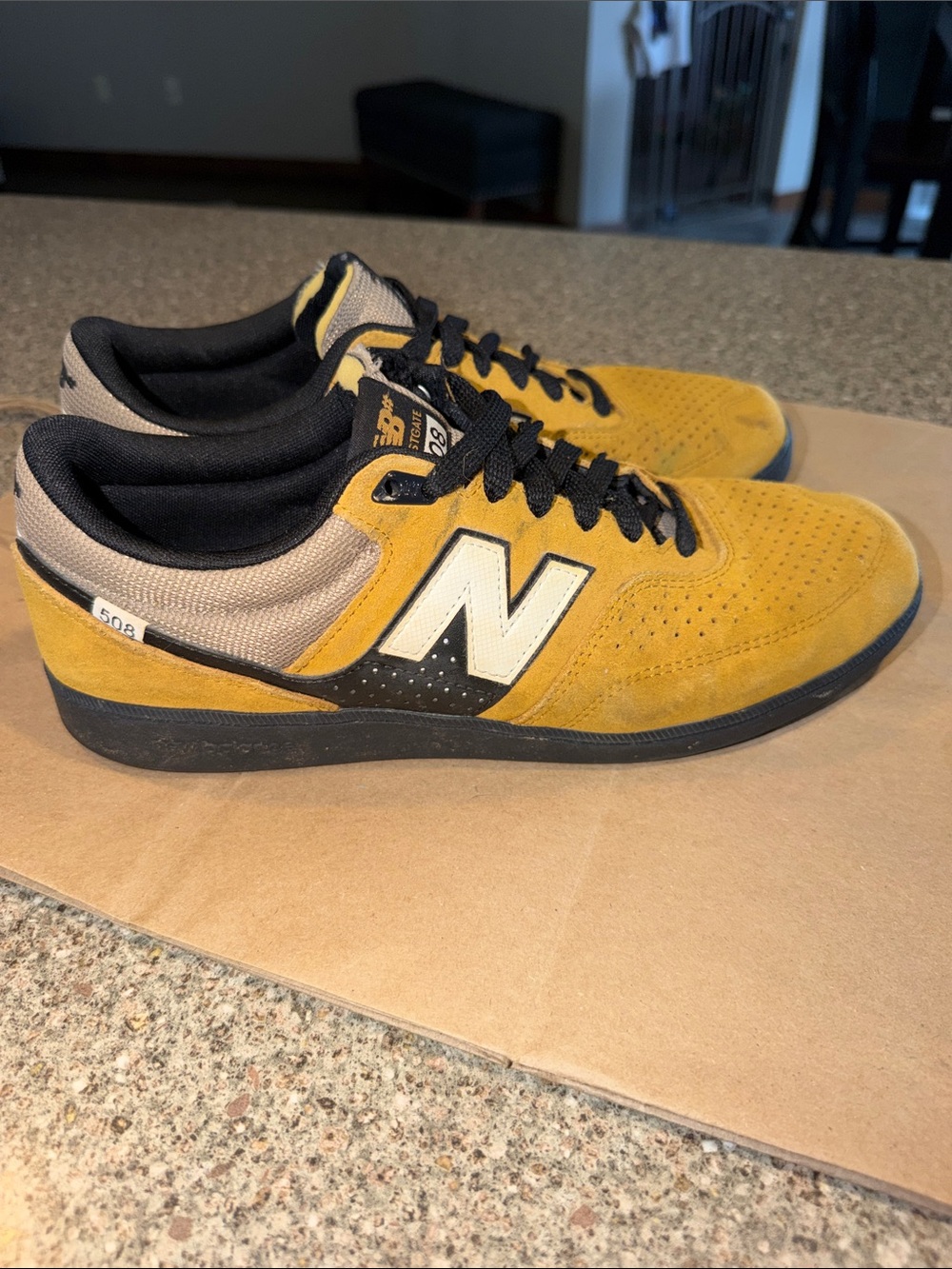 New Balance Men’s 508 Suede Athletic Sneakers - Yellow, Black, Cream